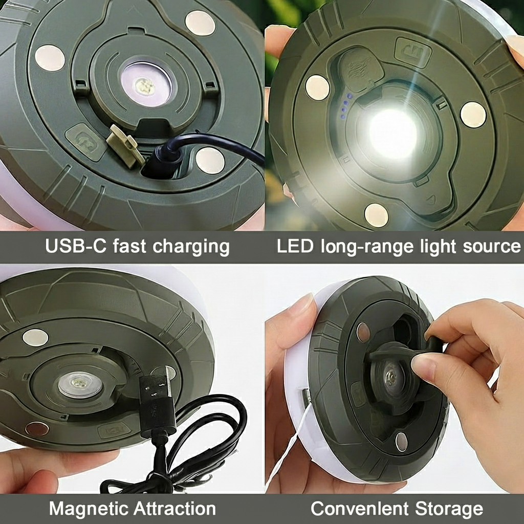 4-in-1 Camping Lamp Light String
