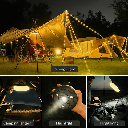 4-in-1 Camping Lamp Light String