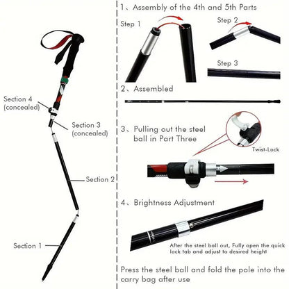 Lightweight Quick-Lock Trekking Poles (2 pieces)