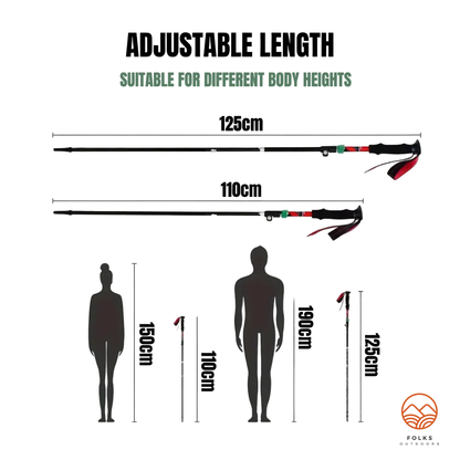 Lightweight Quick-Lock Trekking Poles (2 pieces)