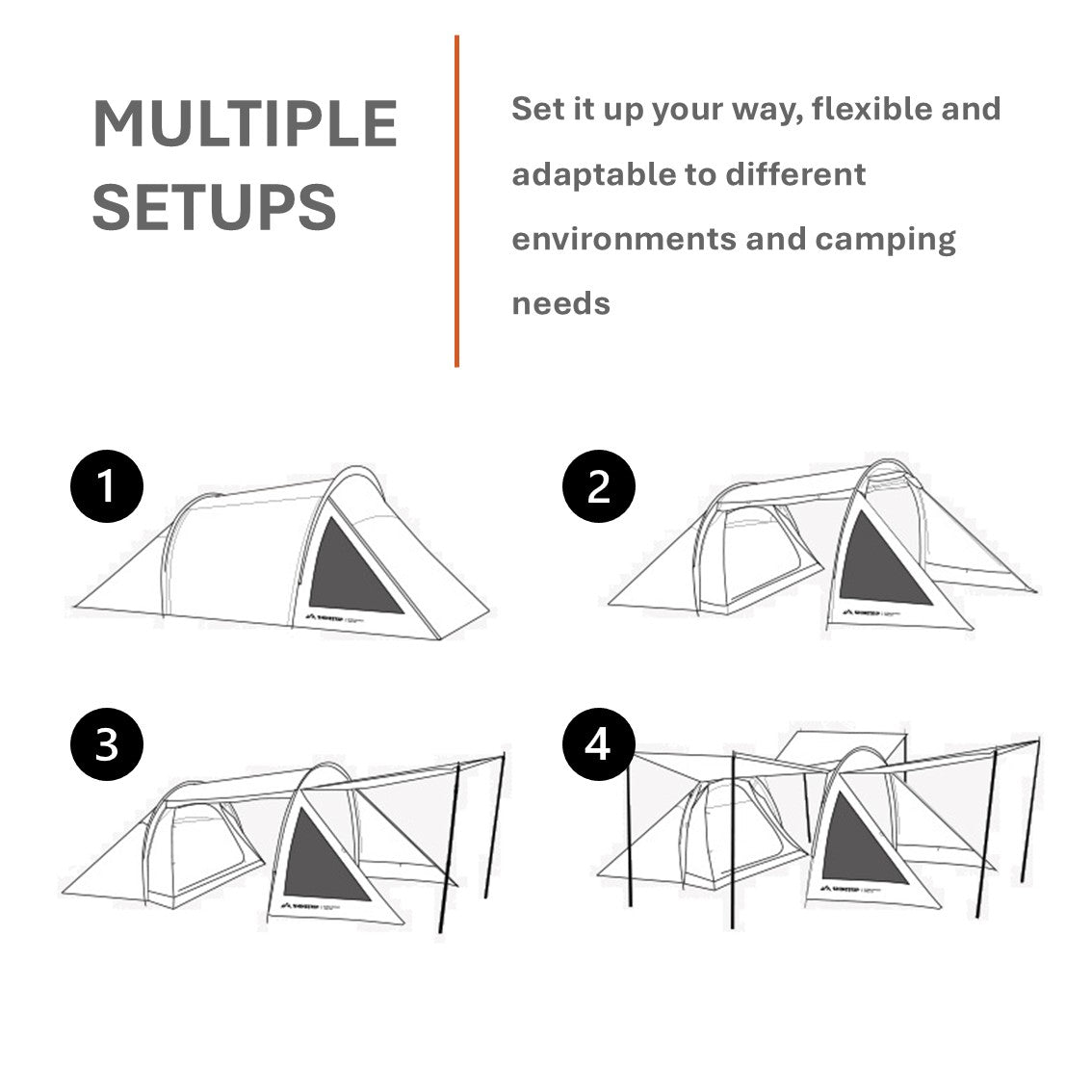 ShineTrip Multifunction Tunnel Tent  2 pers