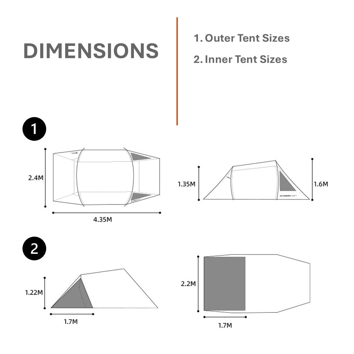 ShineTrip Multifunction Tunnel Tent  2 pers