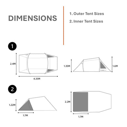 ShineTrip Multifunction Tunnel Tent  2 pers
