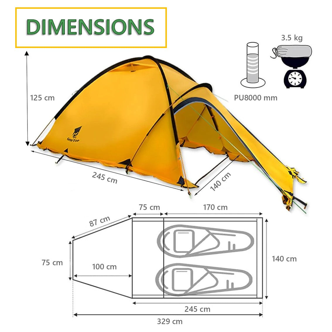 Dolerite 4S 2 persons 4 season mountaineering tent