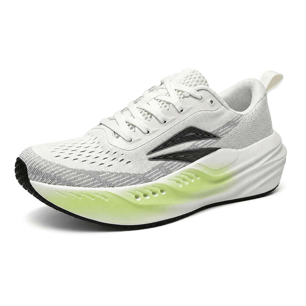 Kova Loft running shoe, Grey-Green, three-quarter view