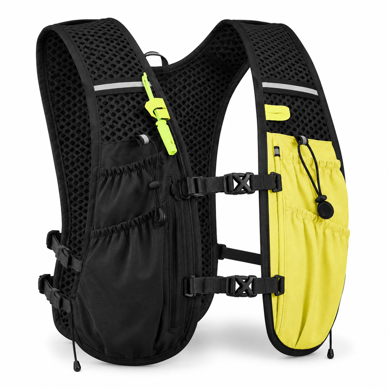 Folks Flare Hydration Vest, black, three-quarter front view