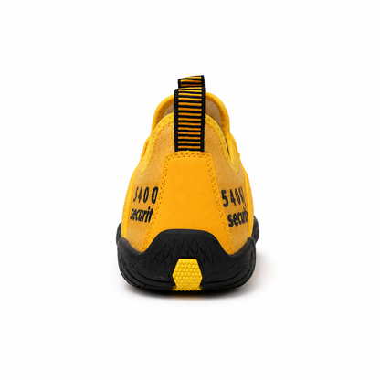 Folks Terra Yellow rear view with heel pull-tab