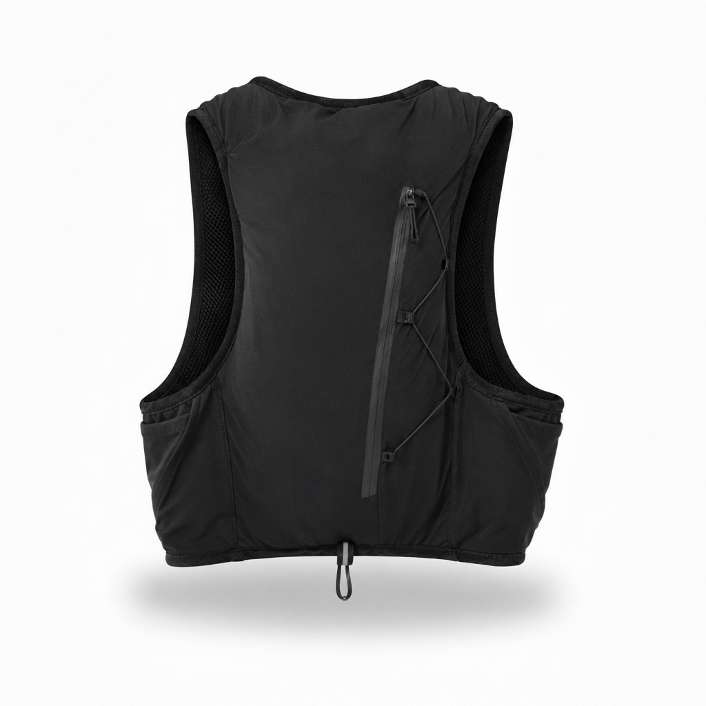 Folks Traverse Hydration Vest rear view with pole holder and back pockets