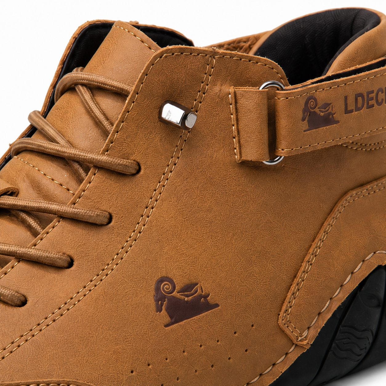 Verra Barefoot closure detail, laces and velcro strap